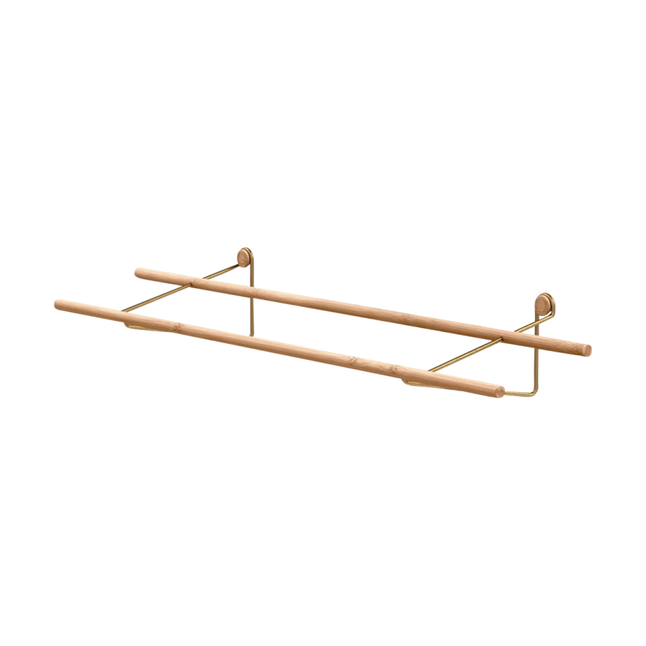 Shoe Rack - Bamboe schoenenrek - B100 x H15 x D25 cm - Goud afbeelding 1