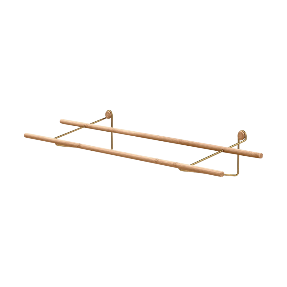 Shoe Rack - Bamboe schoenenrek - B100 x H15 x D25 cm - Goud Shoe Rack - Bamboe schoenenrek - B100 x H15 x D25 cm - Goud afbeelding 1