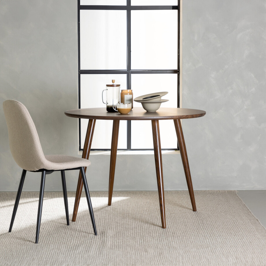 Nohr Ronde Eettafel 'Siarra' MDF, 100cm, kleur donkerbruin Nohr Ronde Eettafel 'Siarra' MDF, 100cm, kleur donkerbruin afbeelding 1