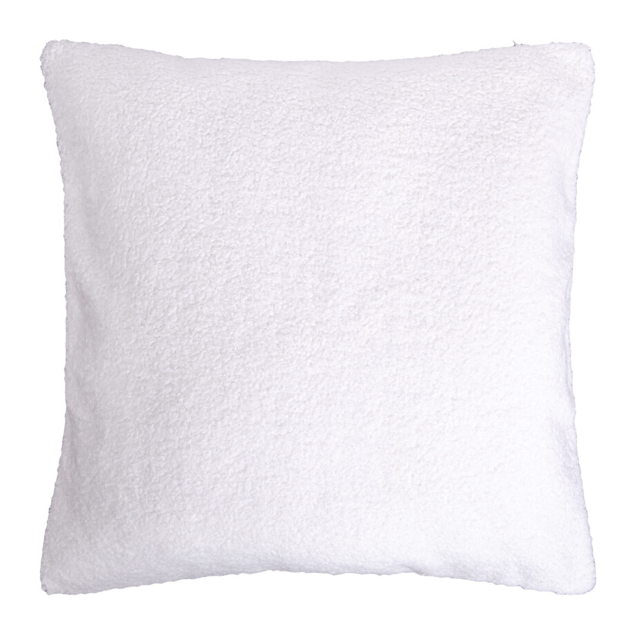 QUVIO Sierkussenhoes teddy - 45x45cm - Wit QUVIO Sierkussenhoes teddy - 45x45cm - Wit afbeelding 1