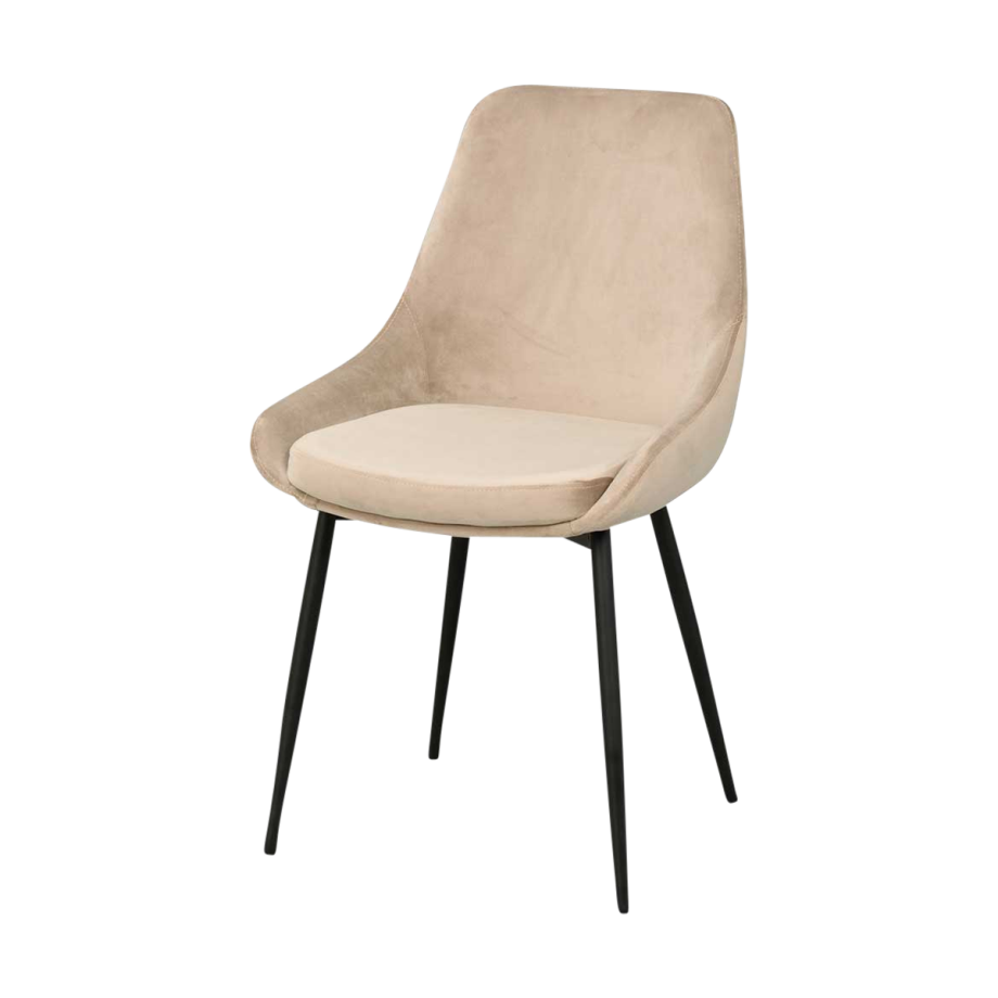 Sierra velvet eetkamerstoel beige Sierra velvet eetkamerstoel beige afbeelding 1