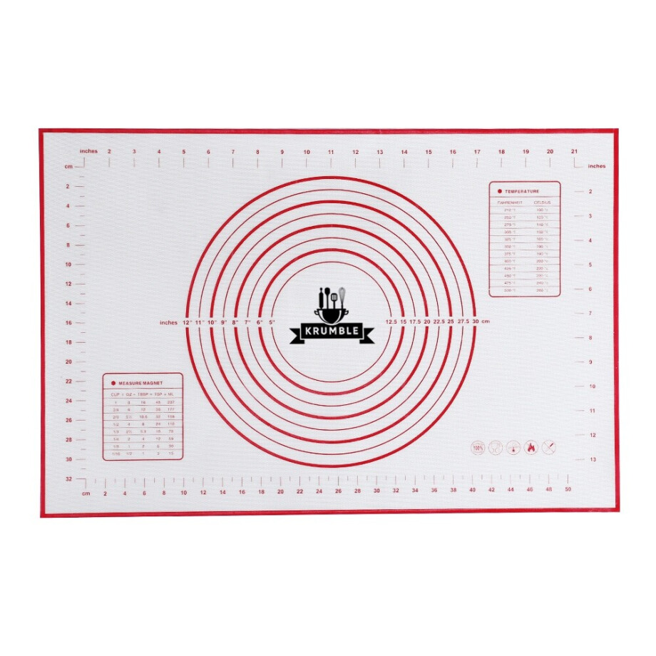 Krumble Siliconen bakmat met meeteenheden - 40 x 60 cm afbeelding 1