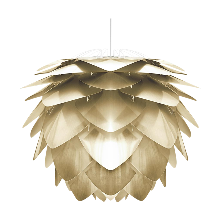 Silvia Medium hanglamp brushed brass - met koordset wit - Ø 50 cm afbeelding 