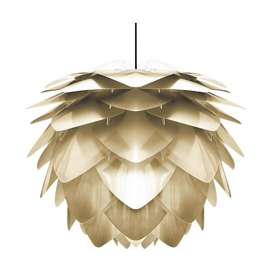 Silvia Medium hanglamp brushed brass - met koordset zwart - Ø 50 cm afbeelding 