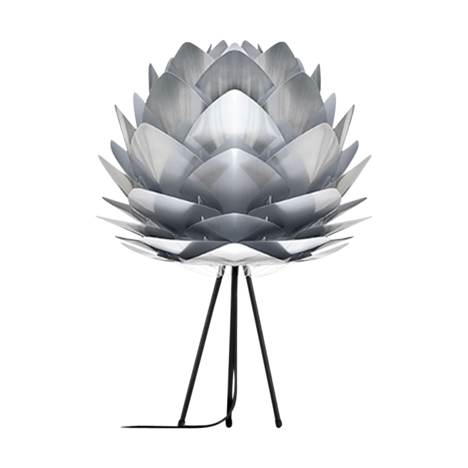 Silvia Medium tafellamp brushed steel - met tripod zwart - Ø 50 cm Silvia Medium tafellamp brushed steel - met tripod zwart - Ø 50 cm afbeelding 1