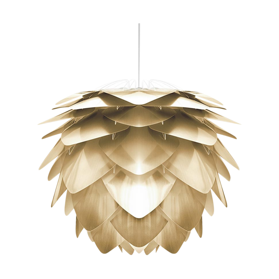 Silvia Mini hanglamp brushed brass - met koordset wit - Ø 32 cm afbeelding 