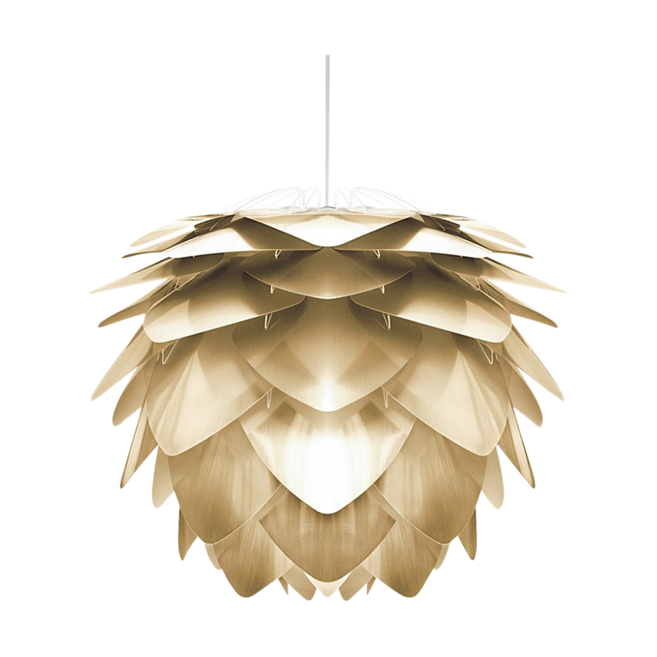 Silvia Mini hanglamp brushed brass - met koordset wit - Ø 32 cm Silvia Mini hanglamp brushed brass - met koordset wit - Ø 32 cm afbeelding 1