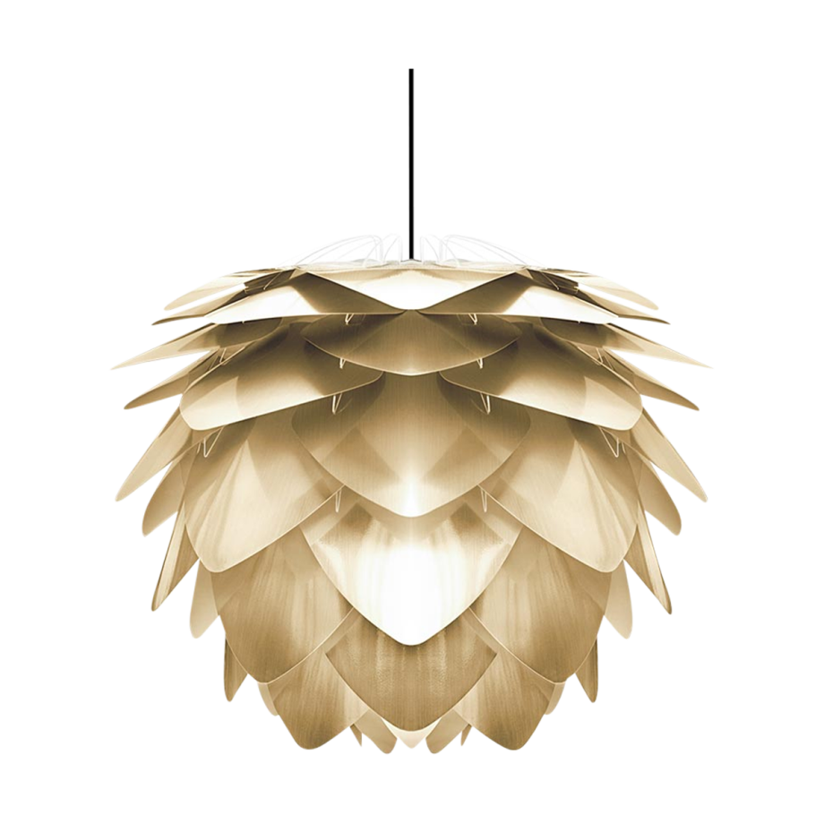 Silvia Mini hanglamp brushed brass - met koordset zwart - Ø 32 cm afbeelding 