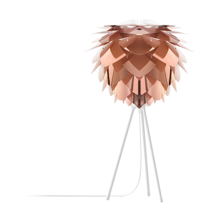 Silvia Mini tafellamp copper - met tripod wit - Ø 32 cm Silvia Mini tafellamp copper - met tripod wit - Ø 32 cm afbeelding 1