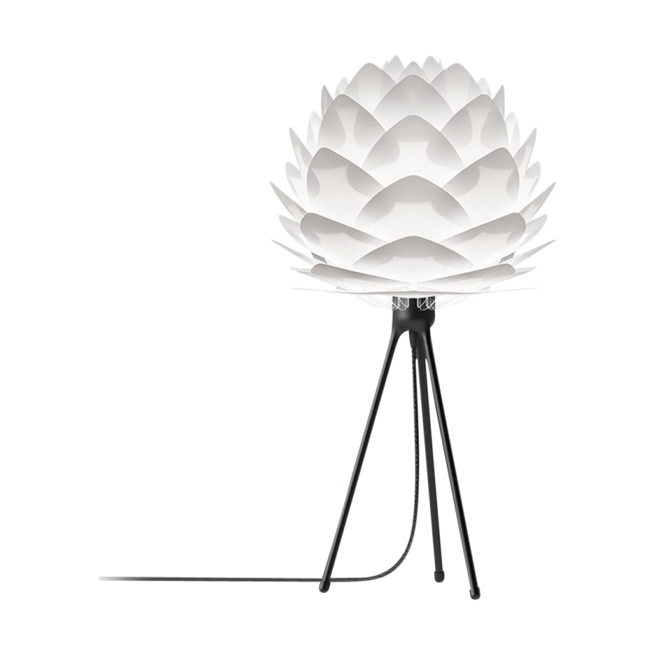 Silvia Mini tafellamp white - met tripod zwart - Ø 32 cm afbeelding 1