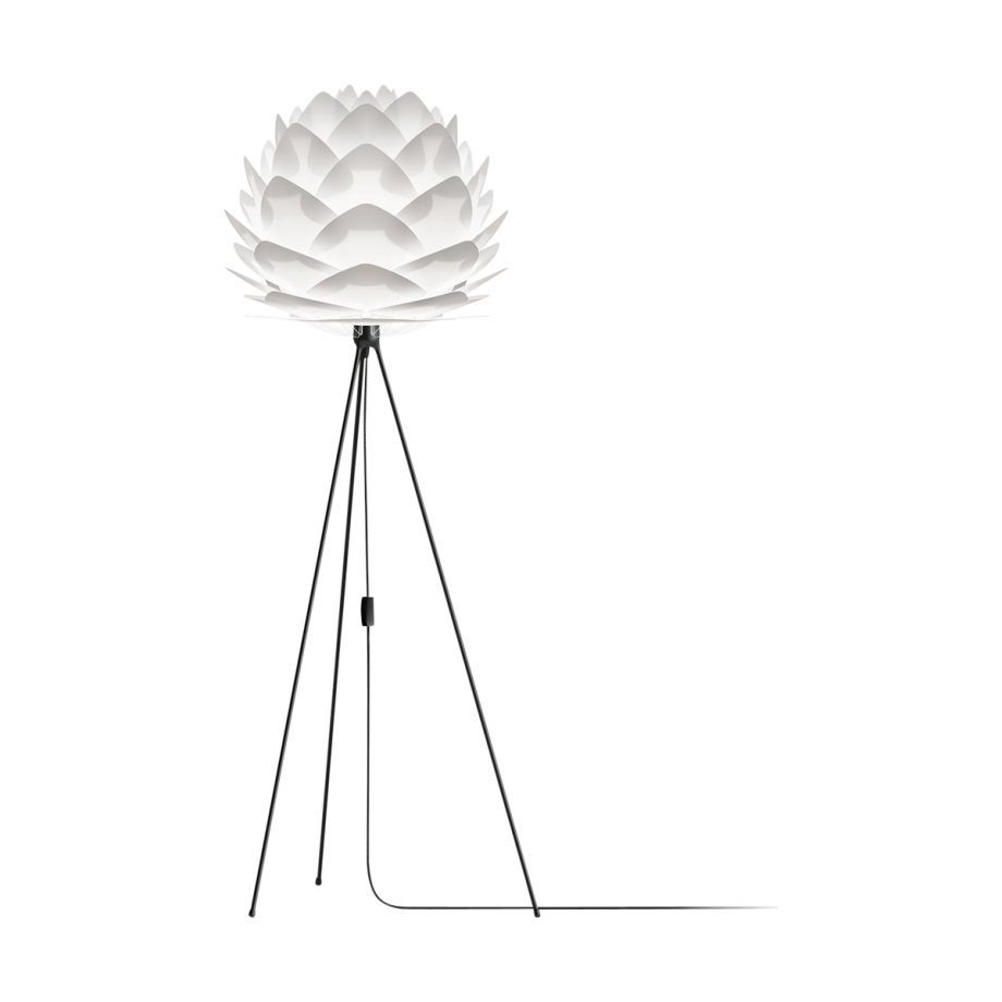 Silvia Medium vloerlamp white - met tripod zwart - Ø 50 cm Silvia Medium vloerlamp white - met tripod zwart - Ø 50 cm afbeelding 1