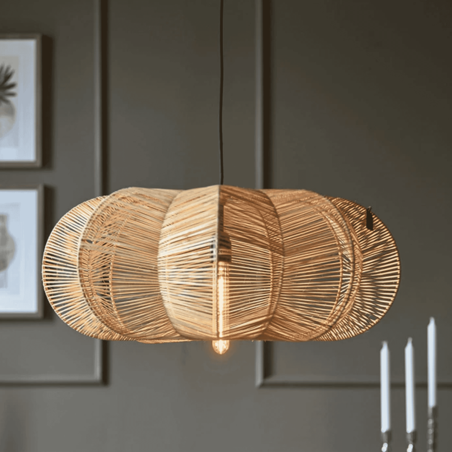Rivièra Maison Hanglamp Zizi, Rattan, Kleur Naturel afbeelding 1