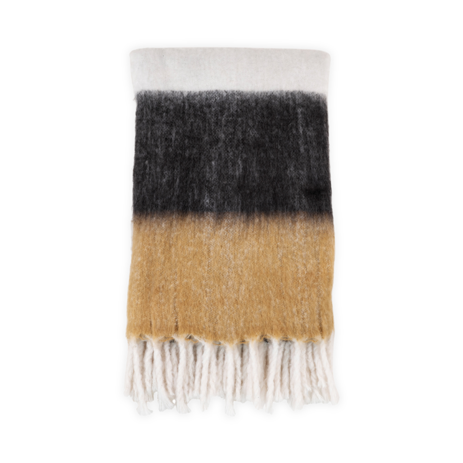 Sinta plaid wit/zwart/bruin - 170 x 130 cm Sinta plaid wit/zwart/bruin - 170 x 130 cm afbeelding 1