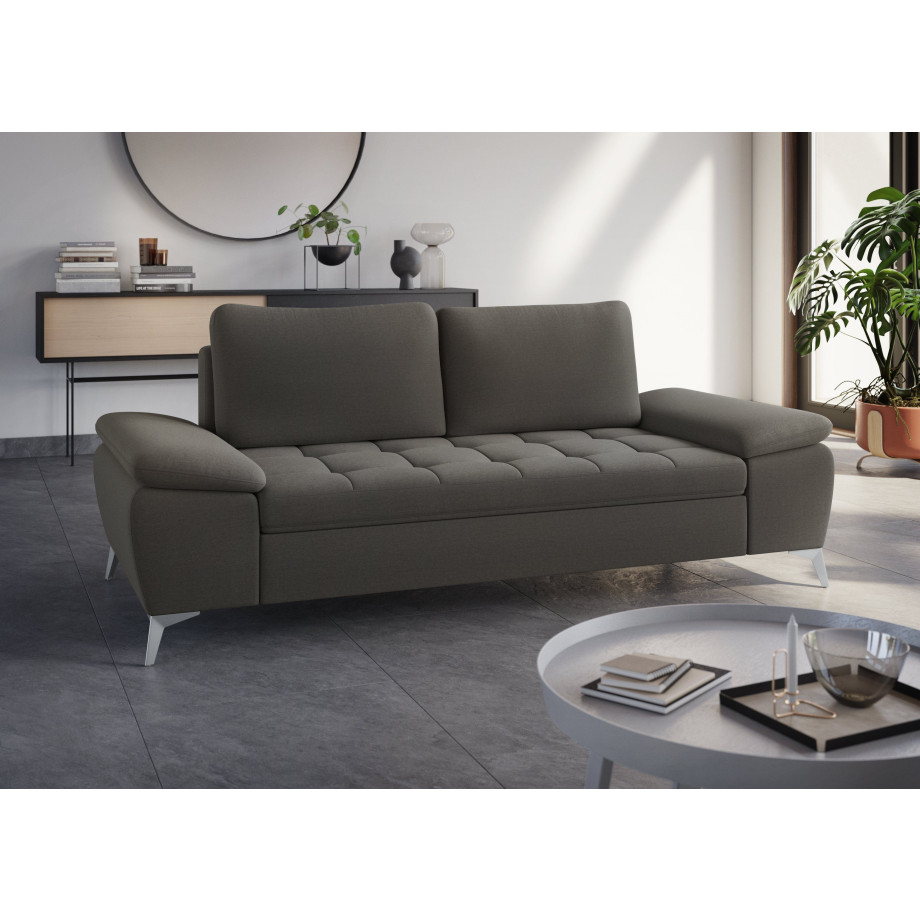 sit&more 2,5-zitsbank Latigo met hoogwaardige metalen voetjes afbeelding 1