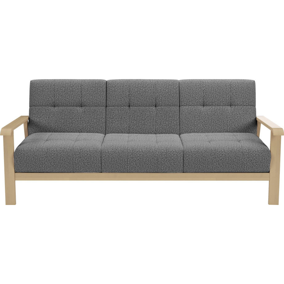 sit&more 3-zitsbank Billund Armleuningen van natuurlijk beukenhout, verschillende bekledingen en kleuren afbeelding 1