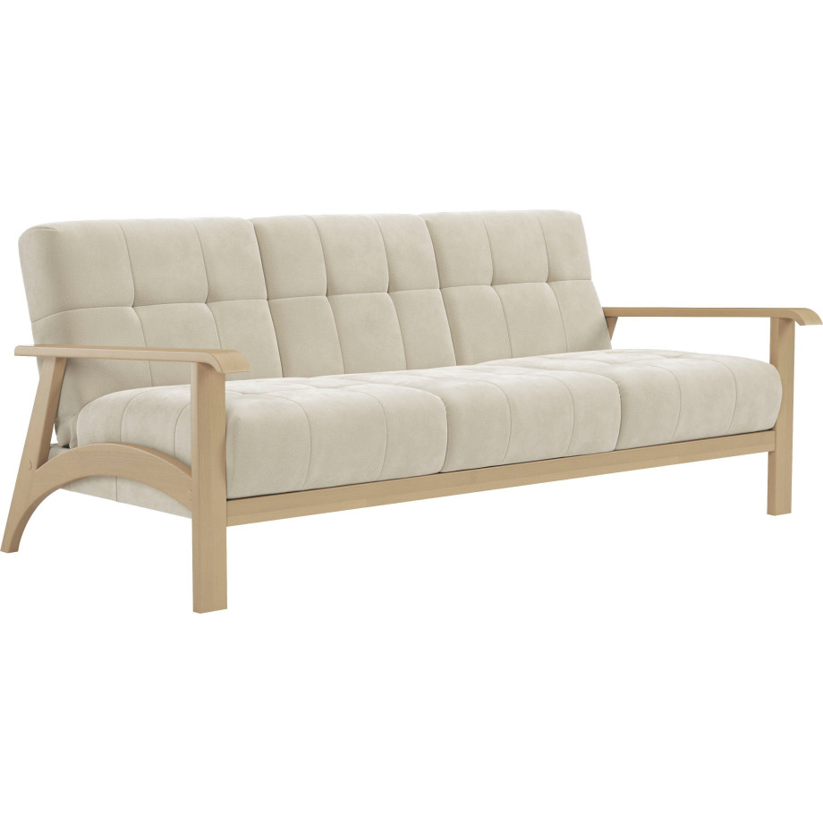 sit&more 3-zitsbank Billund Armleuningen van natuurlijk beukenhout, verschillende bekledingen en kleuren afbeelding 1