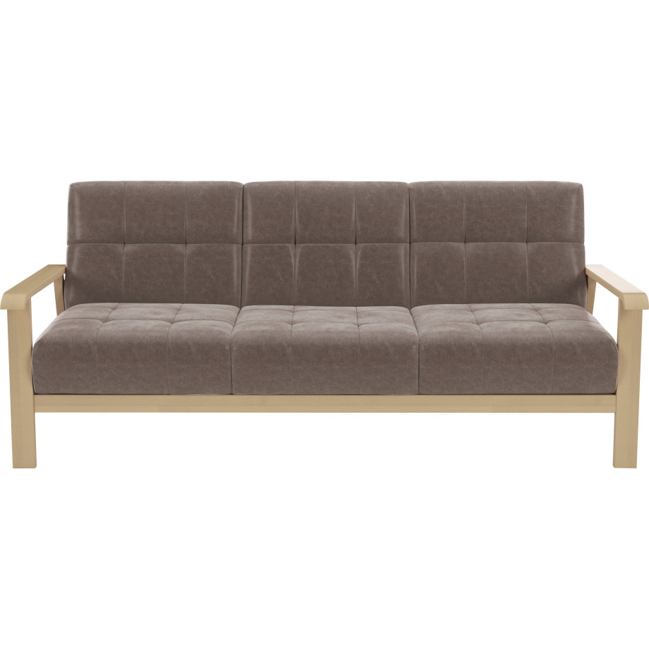 sit&more 3-zitsbank Billund Armleuningen van natuurlijk beukenhout, verschillende bekledingen en kleuren afbeelding 1