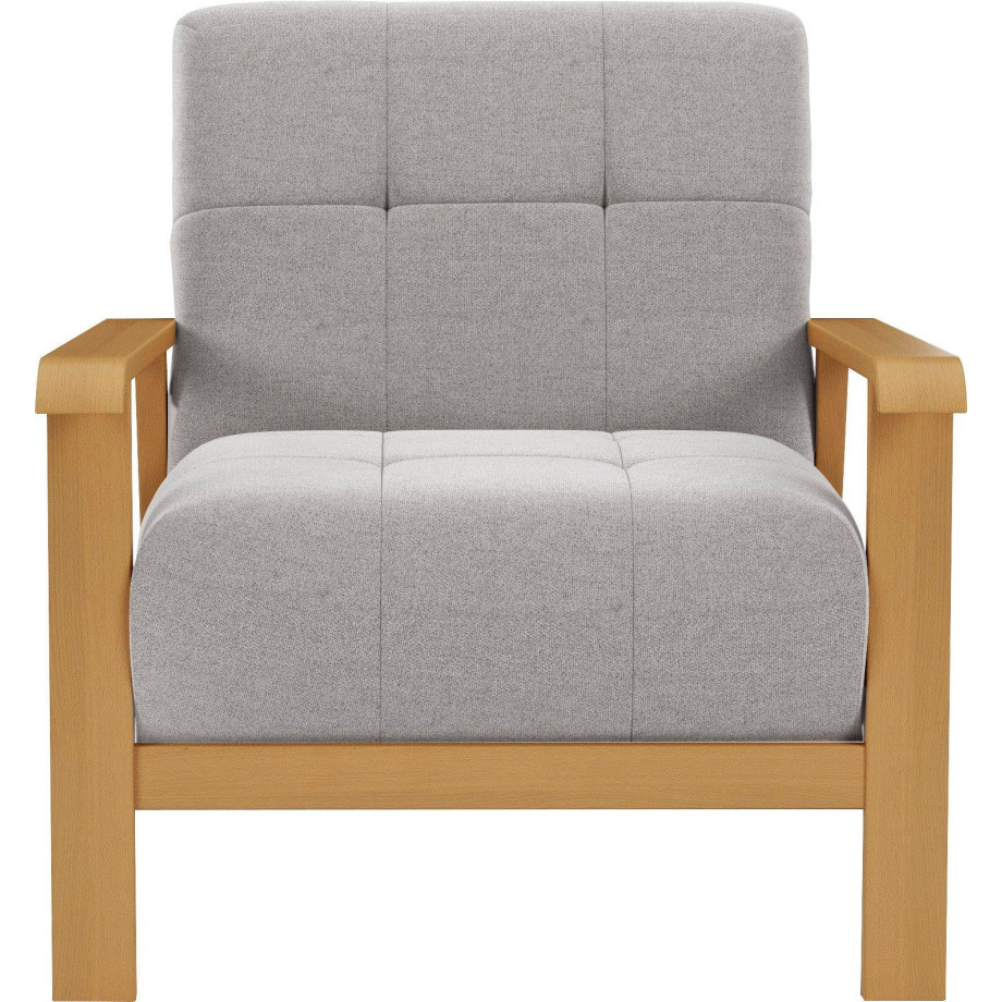 sit&more Fauteuil Billund Armleuningen van eikenkleurig beukenhout, verschillende bekledingen en kleuren afbeelding 1