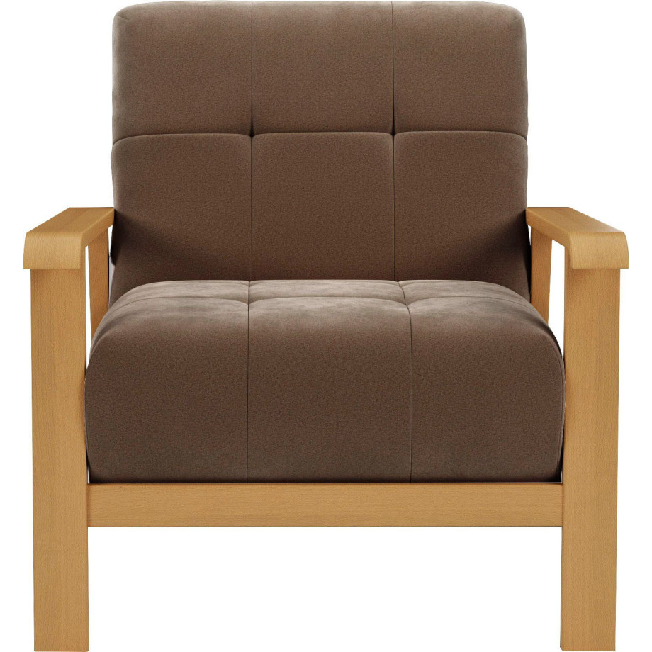 sit&more Fauteuil Billund Armleuningen van eikenkleurig beukenhout, verschillende bekledingen en kleuren afbeelding 1