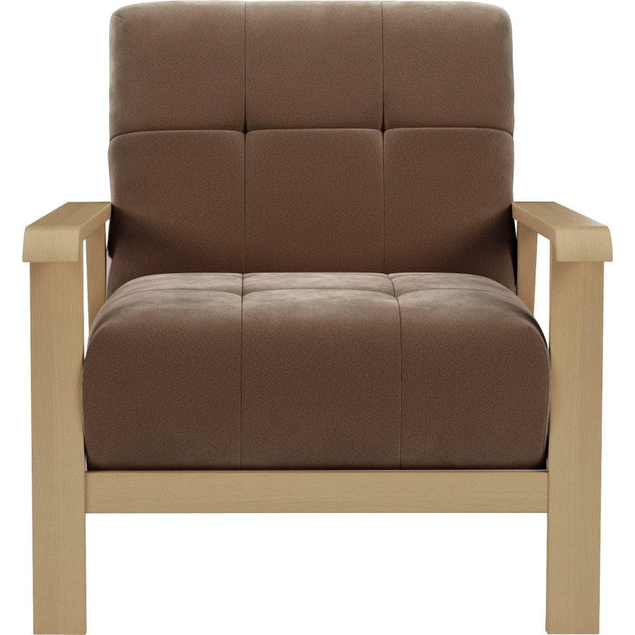 sit&more Fauteuil Billund Armleuningen van natuurlijk beukenhout, verschillende bekledingen en kleuren afbeelding 1