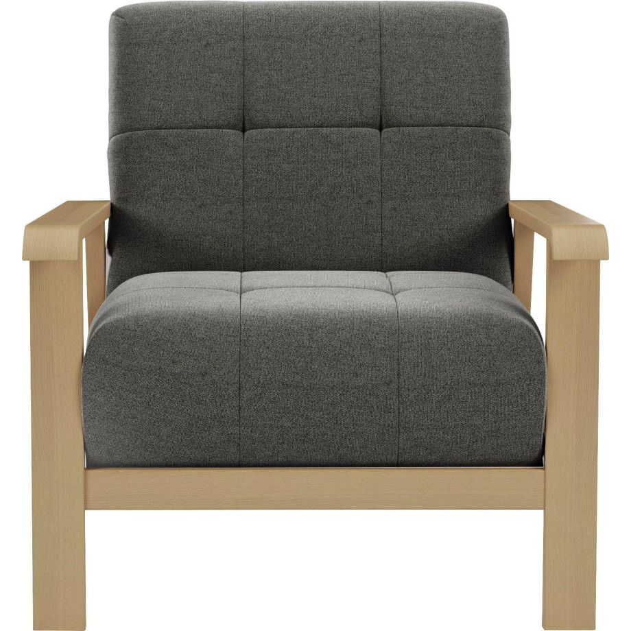 sit&more Fauteuil Billund Armleuningen van natuurlijk beukenhout, verschillende bekledingen en kleuren afbeelding 1