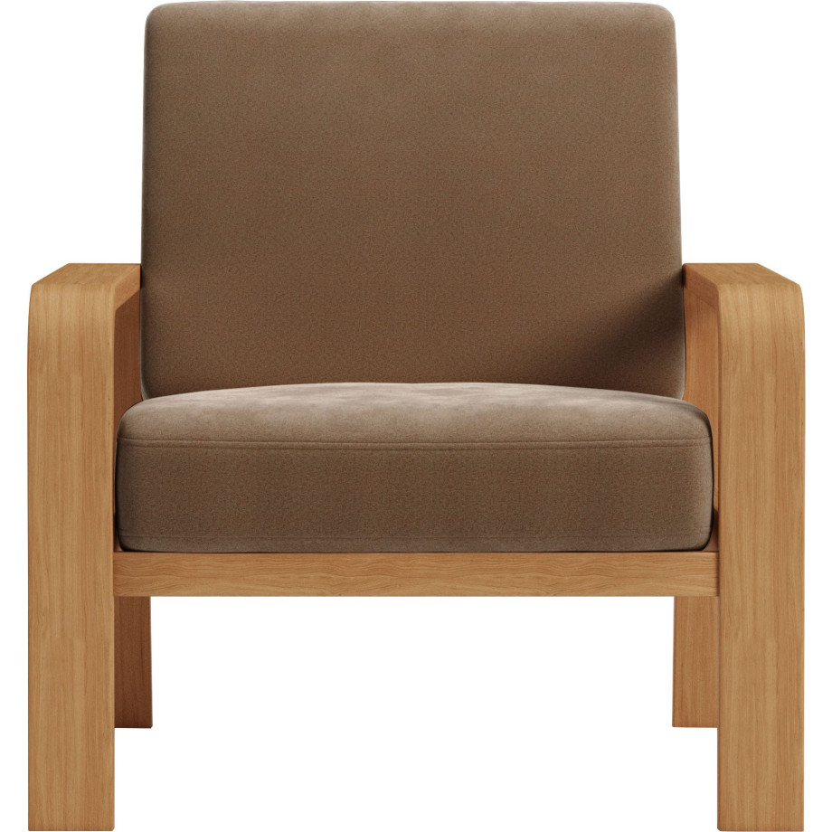 sit&more Fauteuil Kolding Armleuningen van eikenkleurig beukenhout, verschillende bekledingen en kleuren afbeelding 1