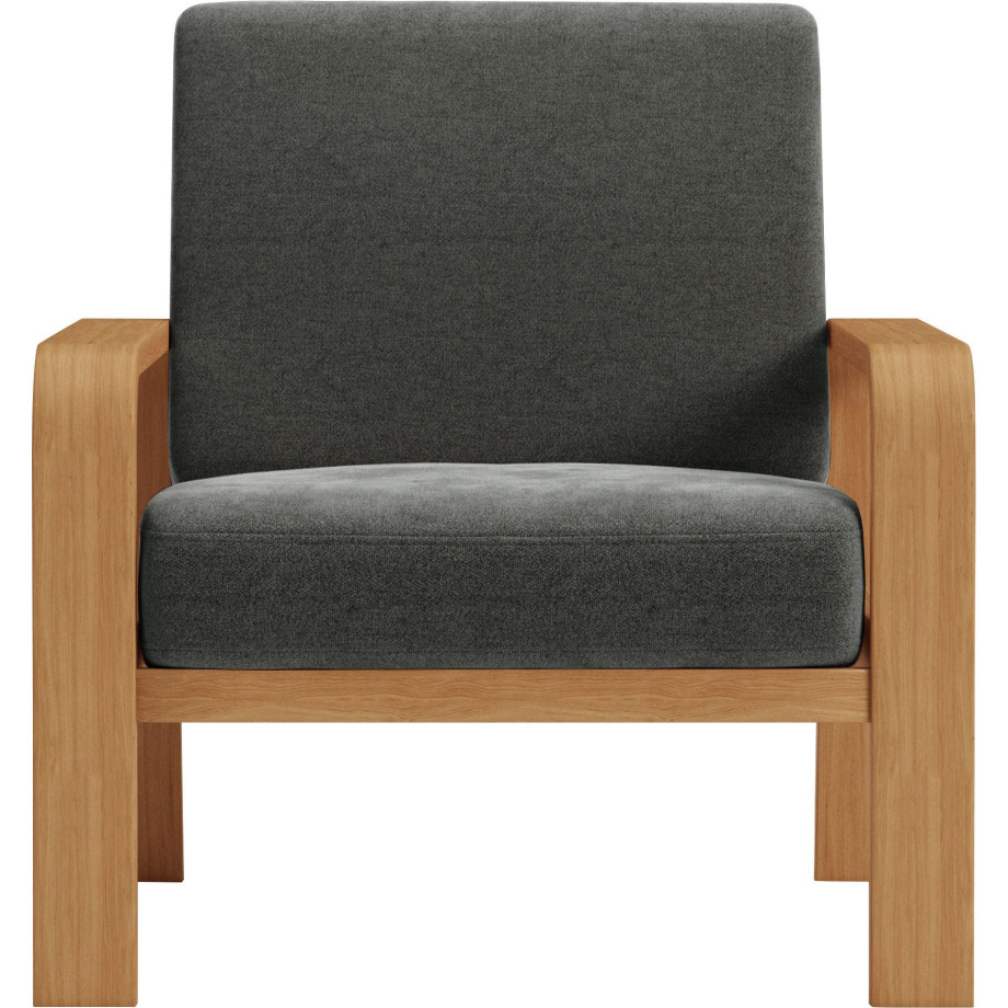 sit&more Fauteuil Kolding Armleuningen van eikenkleurig beukenhout, verschillende bekledingen en kleuren afbeelding 1