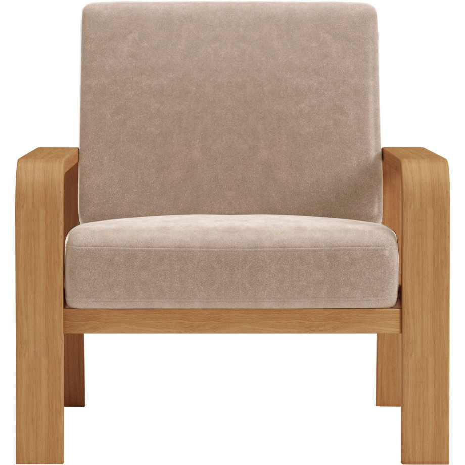 sit&more Fauteuil Kolding Armleuningen van eikenkleurig beukenhout, verschillende bekledingen en kleuren afbeelding 1