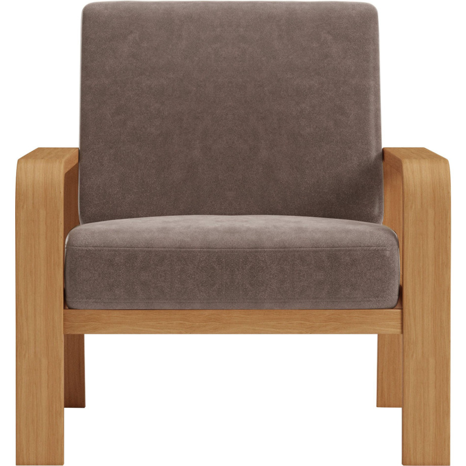 sit&more Fauteuil Kolding Armleuningen van eikenkleurig beukenhout, verschillende bekledingen en kleuren afbeelding 1