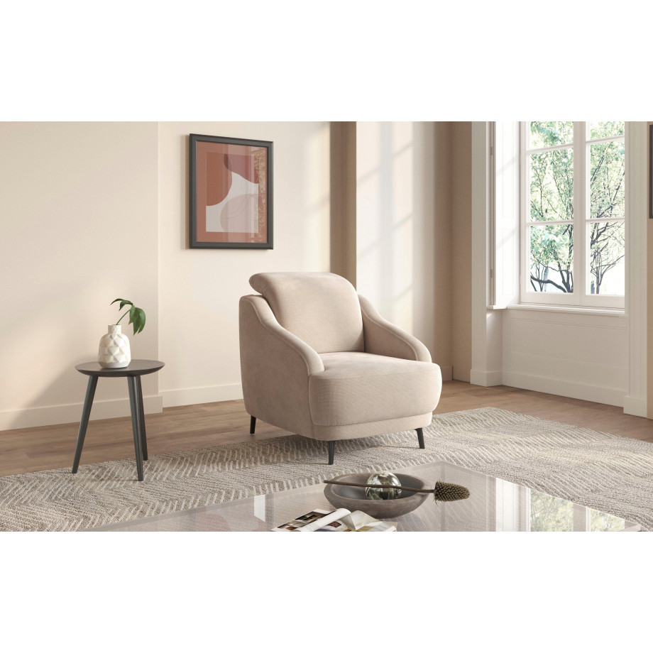 sit&more Fauteuil Blues met metalen poten, matzwart (1 stuk) afbeelding 1