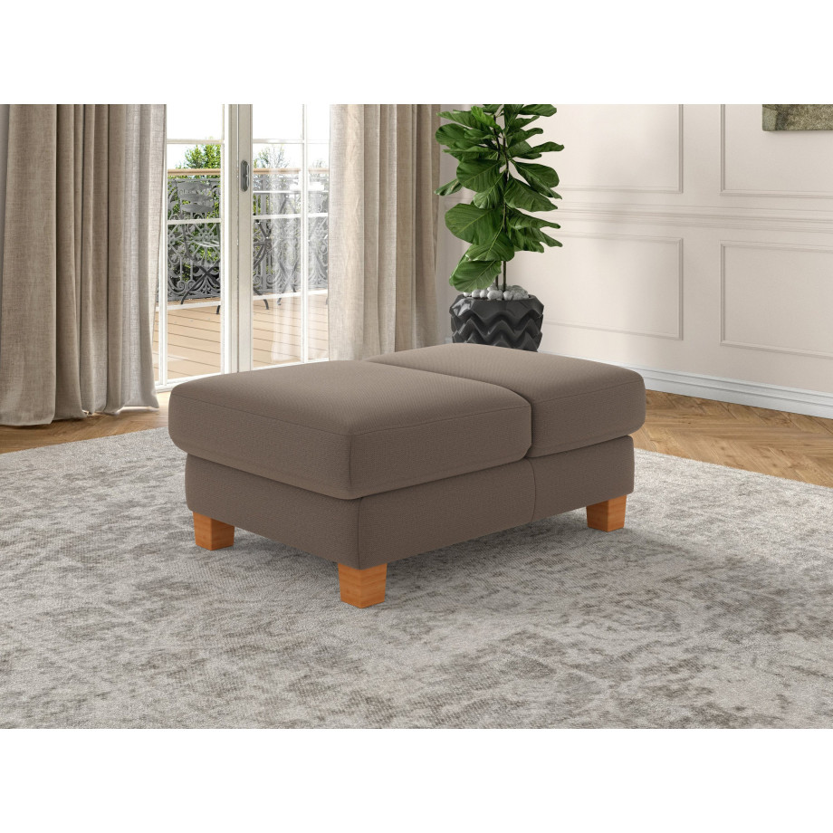 sit&more Hocker Dundee met inklapfunctie, binnenvering en hoogwaardige massief houten poten afbeelding 1