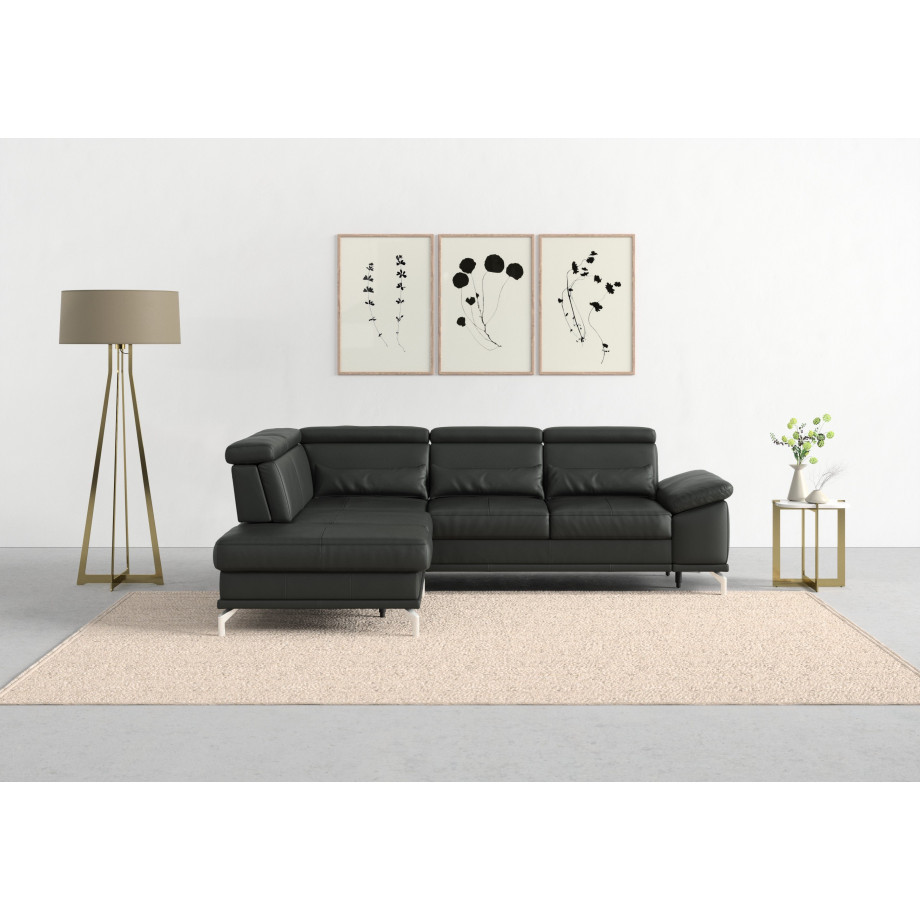 sit&more Hoekbank Cabrio L-vorm, met zitdiepteverstelling, arm- en hoofdsteunverstelling afbeelding 1