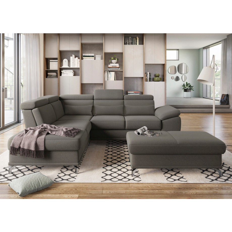 sit&more Hoekbank Cabrio L-vorm, met zitdiepteverstelling, arm- en hoofdsteunverstelling afbeelding 1