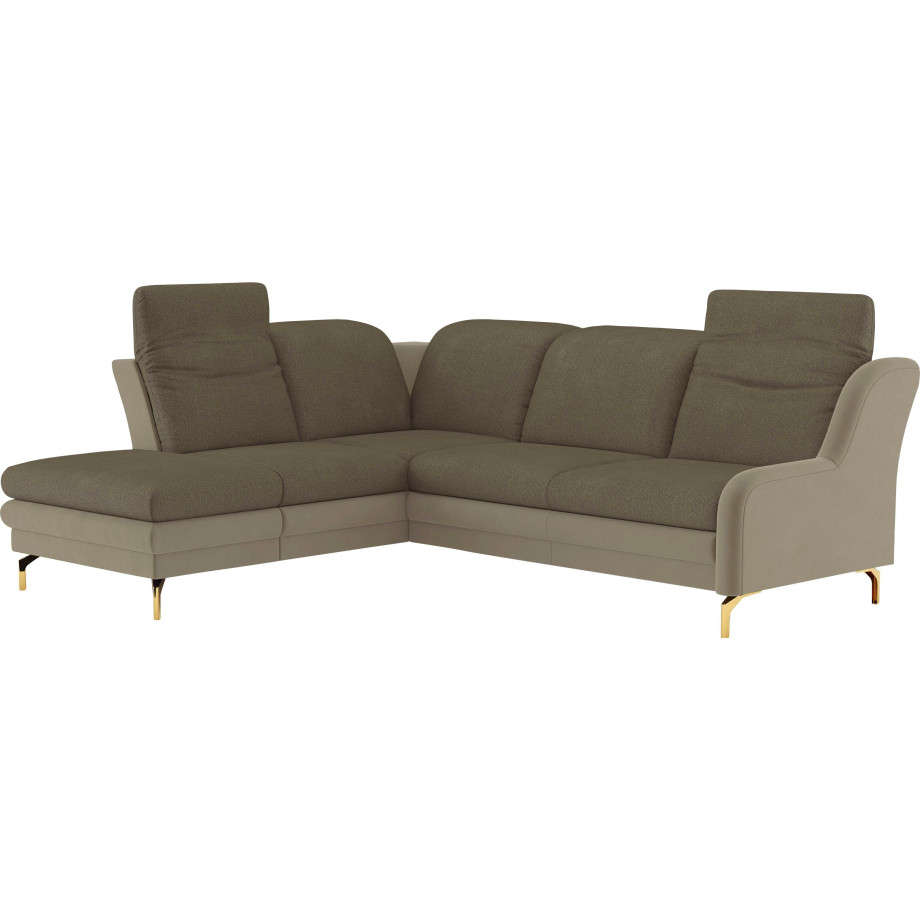 sit&more Hoekbank Orient L-vorm incl. 2 sierkussens met strassteentjes, goudkleurige metalen poten afbeelding 1