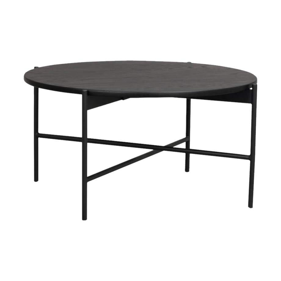 Skye ronde houten salontafel zwart - Ø 89 cm afbeelding 1