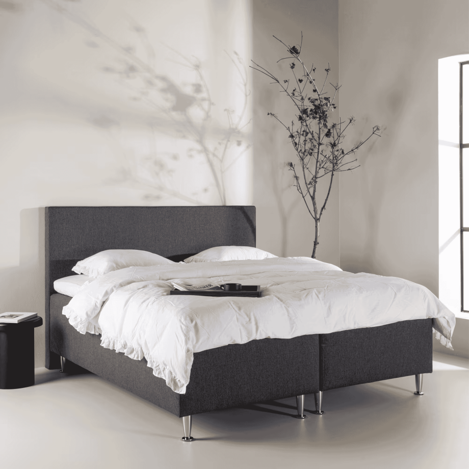 Nohr Bed 'Flecia' 180 x 200cm, kleur Donkergrijs afbeelding 1