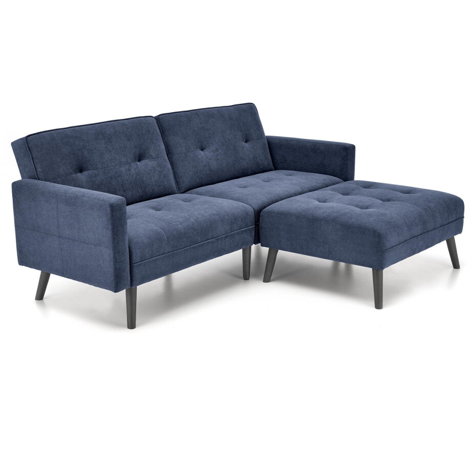 Slaapbank Cornelius 200x167 cm met voetbank blauw afbeelding 1