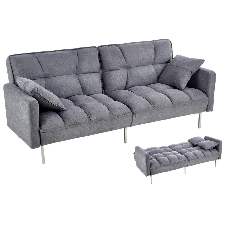Slaapbank Roberto 193 cm breed donker grijs afbeelding 1