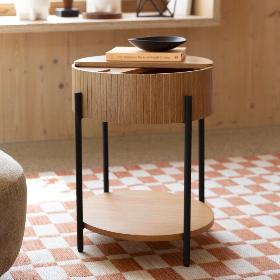 Zuiver Ronde Bijzettafel 'Slides' Eikenhout, 45cm afbeelding 