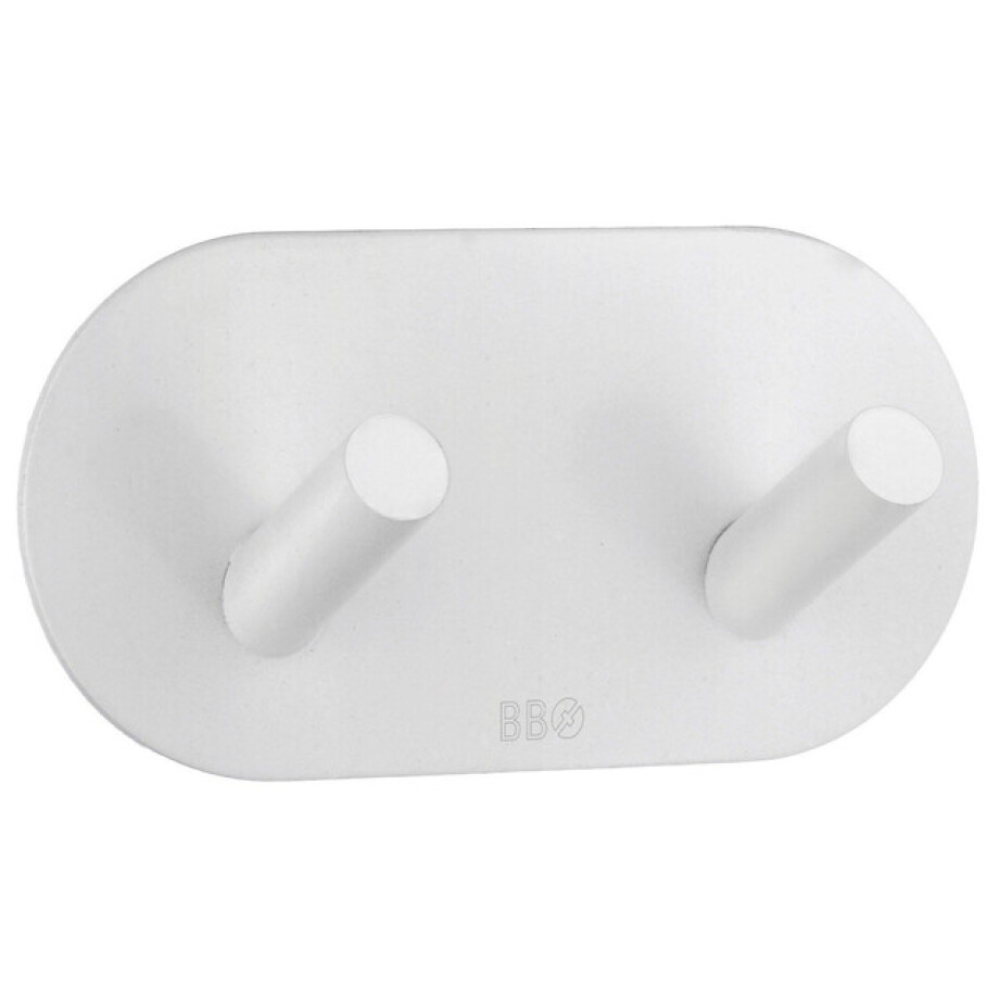 Smedbo Beslagsboden Handdoekhouder - 21x4.8cm - zelfklevend - RVS Mat wit BX1091 afbeelding 1