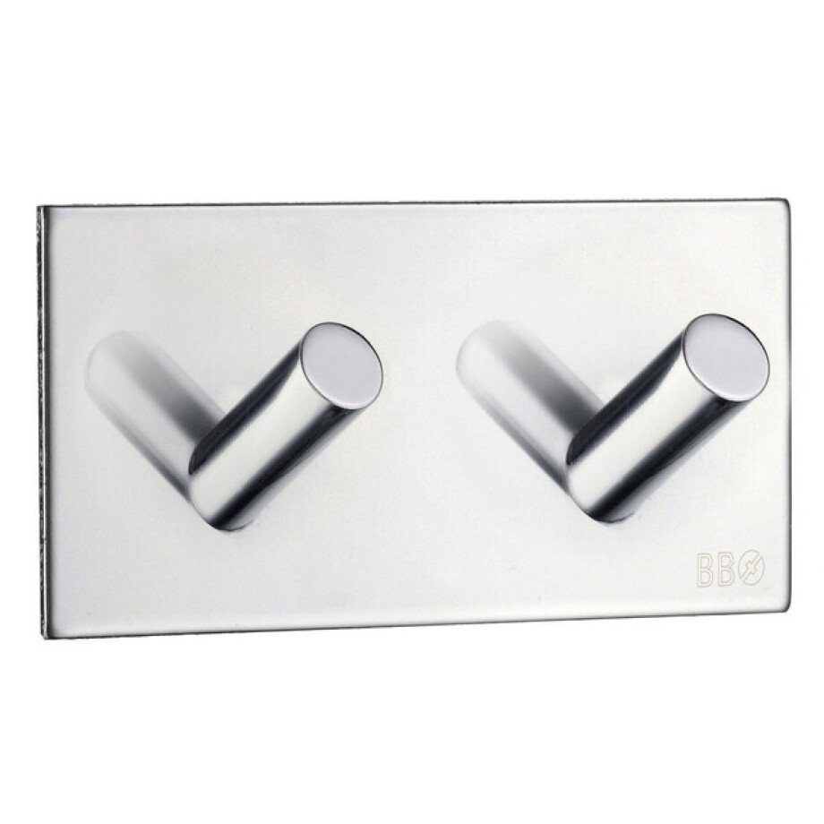 Smedbo Beslagsboden Handdoekhouder - 9x4.5x3.2cm - zelfklevend - RVS Gepolijst Edelstaal BK1093 afbeelding 1