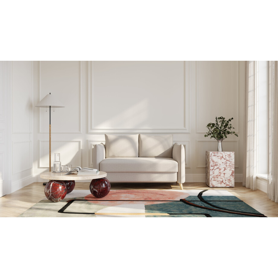 BRUNO slaapbank 120 cm in beige | stabiel massief hout & boxspringcomfort afbeelding 1