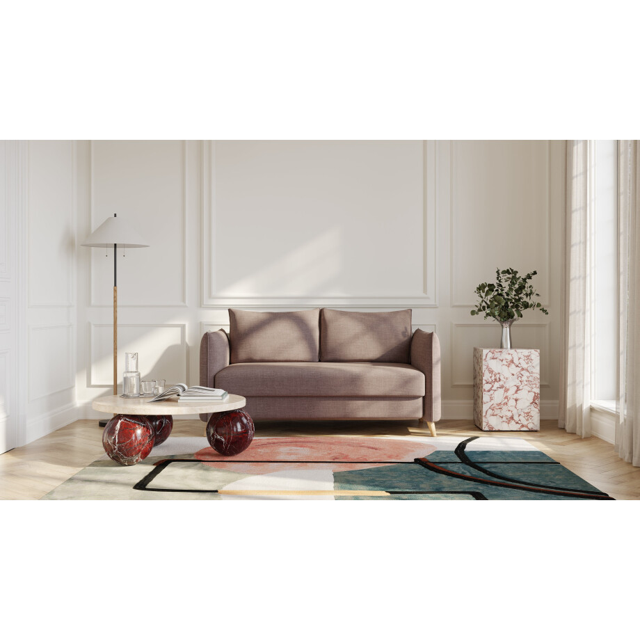 BRUNO slaapbank 140 cm in bruin | stabiel massief hout & boxspringcomfort afbeelding 1