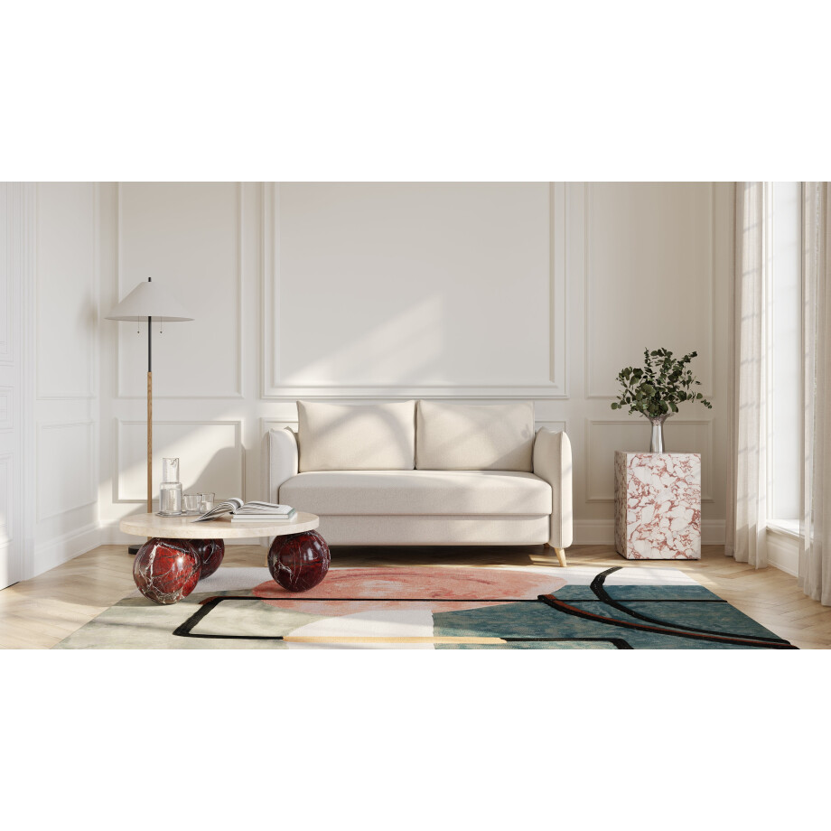 BRUNO slaapbank 140 cm in Aurora Soft Beige | stabiel massief hout & boxspringcomfort BRUNO slaapbank 140 cm in Aurora Soft Beige | stabiel massief hout & boxspringcomfort afbeelding 1