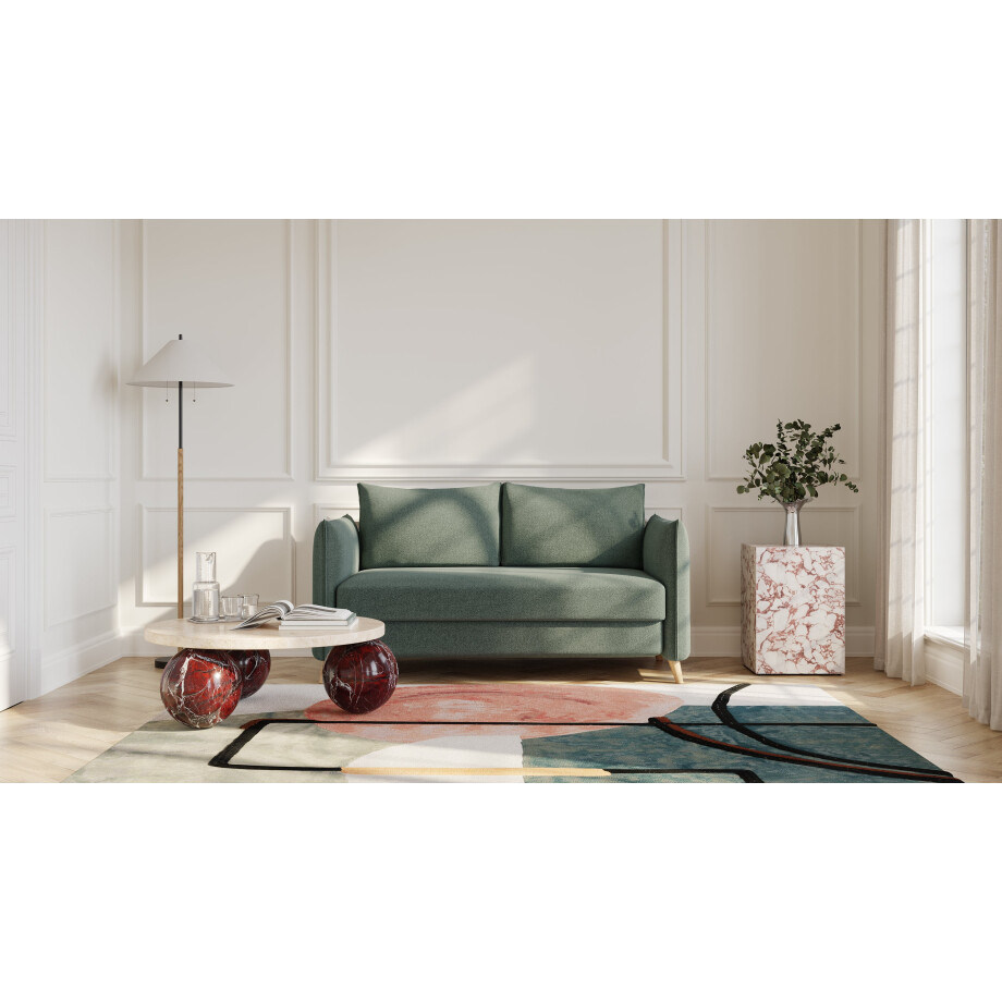 BRUNO slaapbank 140 cm in Aurora forest groen | stabiel massief hout & boxspringcomfort BRUNO slaapbank 140 cm in Aurora forest groen | stabiel massief hout & boxspringcomfort afbeelding 1