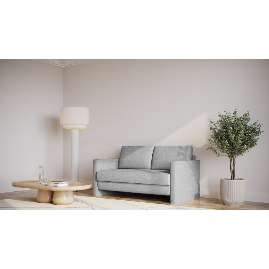 BRUNO slaapbank 140 cm in Aurora zilvergrijs | stabiel massief hout & boxspringcomfort BRUNO slaapbank 140 cm in Aurora zilvergrijs | stabiel massief hout & boxspringcomfort afbeelding 1