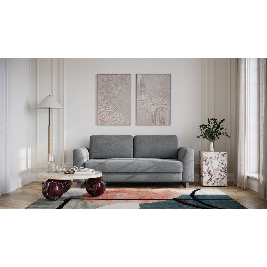 BRUNO slaapbank 160 cm in donkergrijs | stabiel massief hout & boxspringcomfort BRUNO slaapbank 160 cm in donkergrijs | stabiel massief hout & boxspringcomfort afbeelding 1