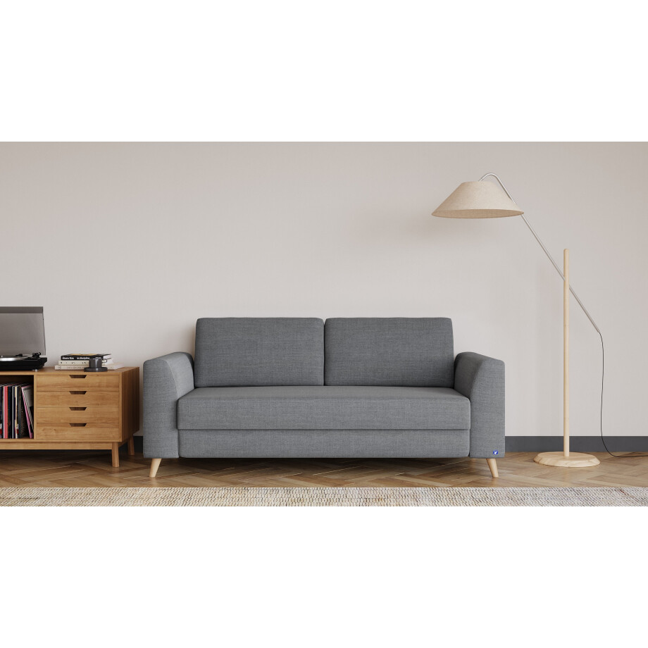 BRUNO slaapbank 160 cm in donkergrijs | stabiel massief hout & boxspringcomfort BRUNO slaapbank 160 cm in donkergrijs | stabiel massief hout & boxspringcomfort afbeelding 1