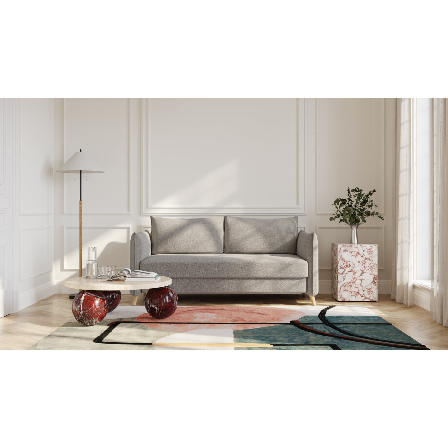 BRUNO slaapbank 160 cm in Aurora Taupe | stabiel massief hout & boxspringcomfort afbeelding 1