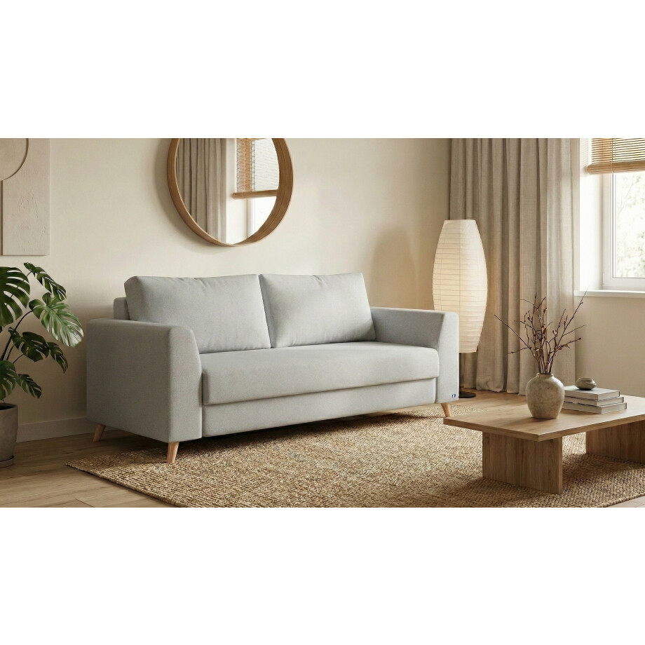 BRUNO slaapbank 160 cm in blauw | stabiel massief hout & boxspringcomfort BRUNO slaapbank 160 cm in blauw | stabiel massief hout & boxspringcomfort afbeelding 1